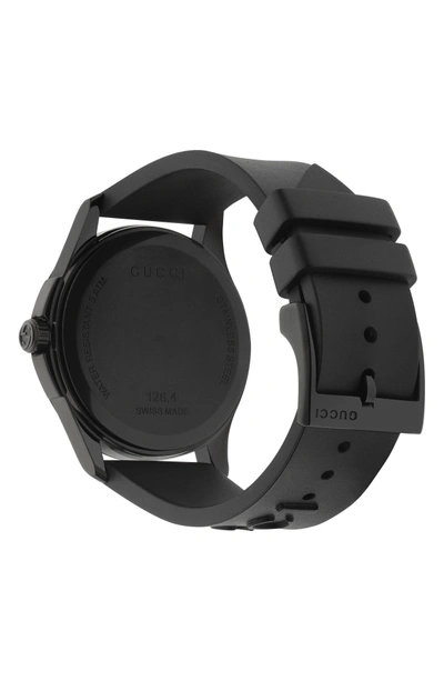 Shop Gucci Real Rubber Strap Watch, 38mm In Black