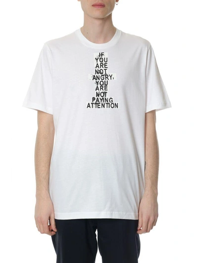 Shop Oamc White Cotton Printed T-shirt
