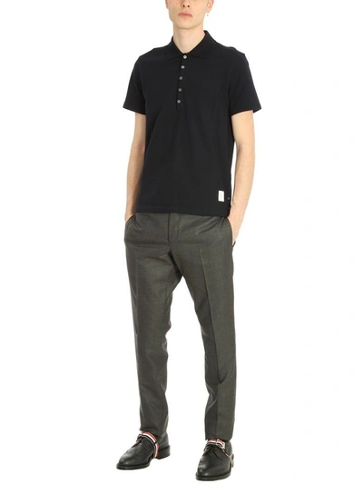 Shop Thom Browne Blue Cotton Polo