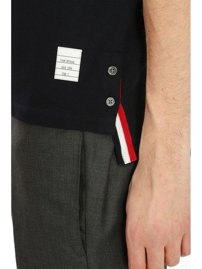 Shop Thom Browne Blue Cotton Polo