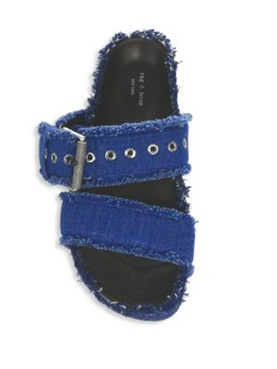 Shop Rag & Bone Evin Denim Flatform Sandals In Blue Denim