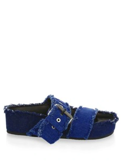 Shop Rag & Bone Evin Denim Flatform Sandals In Blue Denim