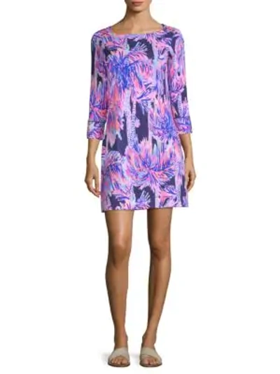 Shop Lilly Pulitzer Sophie Palm Tree Dress In Bright Navy