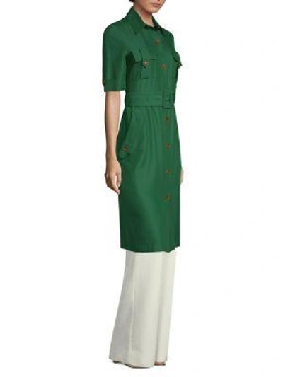 Shop Derek Lam Short-sleeve Utility Shirt Dress In Kelly Green