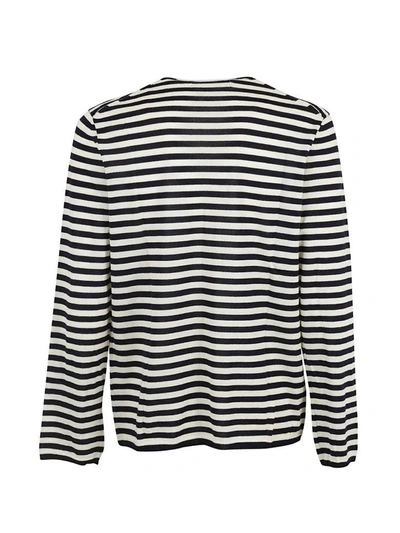 Shop Comme Des Garçons Shirt Stripe Sweater In Bianco-blu