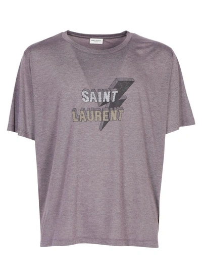 Shop Saint Laurent T-shirt In Violet Chine