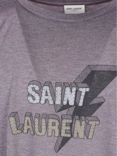 Shop Saint Laurent T-shirt In Violet Chine