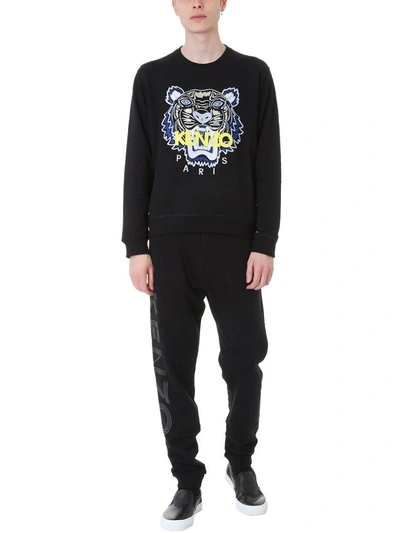 Shop Kenzo Joggers Black Cotton Pants