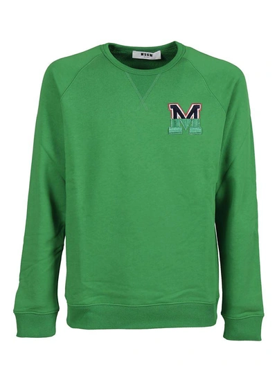 Shop Msgm Logo Sweatshirt In Green