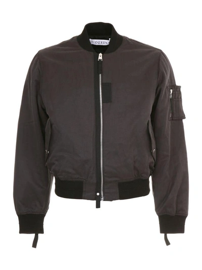 Shop Jw Anderson Bomber Jacket With Patch In Blush (black)