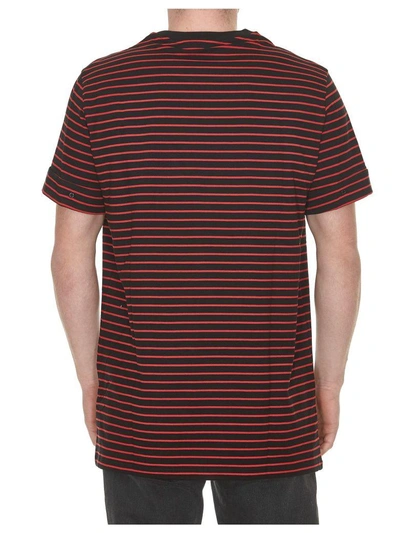 Shop Neil Barrett Striped T-shirt In Black+red