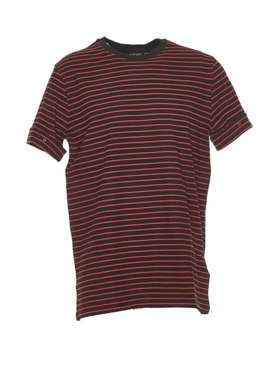 Shop Neil Barrett Striped T-shirt In Black+red