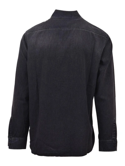 Shop Saint Laurent Property Denim Shirt In Black