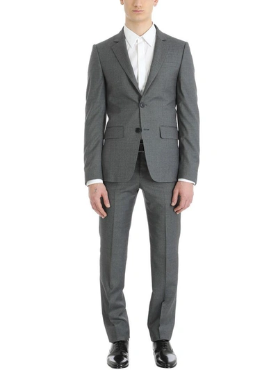 Shop Givenchy Gray Two-button Suit In Cotton In Grey