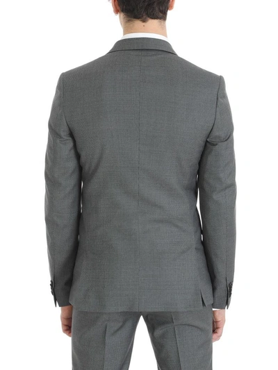 Shop Givenchy Gray Two-button Suit In Cotton In Grey