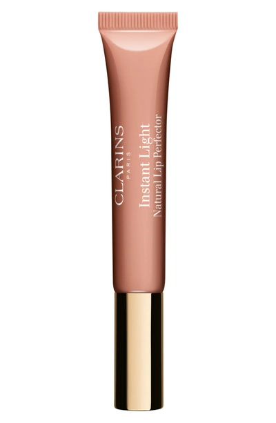 Shop Clarins Instant Light Natural Lip Perfector Lip Gloss In Nude Shimmer
