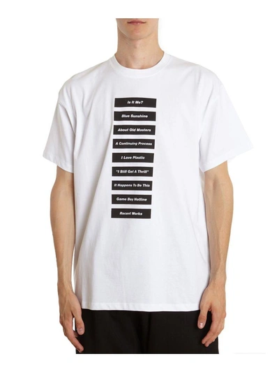 Shop Raf Simons Wording Cotton T-shirt In Bianco