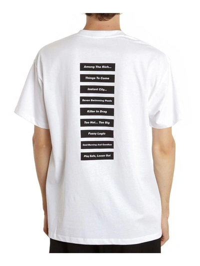 Shop Raf Simons Wording Cotton T-shirt In Bianco