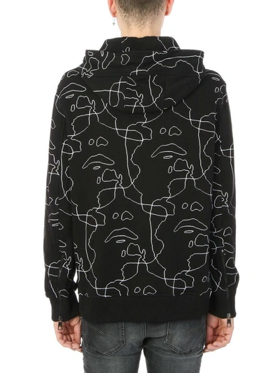 Shop Neil Barrett Black Picasso Cotton Hoodie