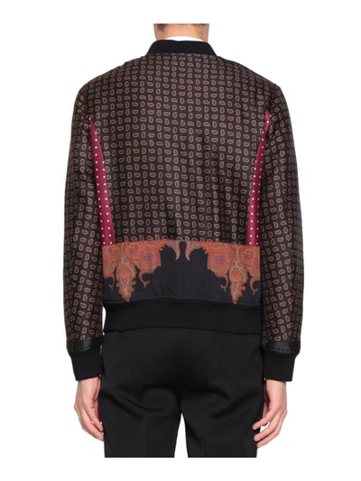 Shop Alexander Mcqueen Silk And Wool Patchwork Bomber Jacket In Rosso