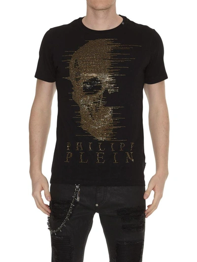 Shop Philipp Plein Ghost-s T-shirt In Black-gold