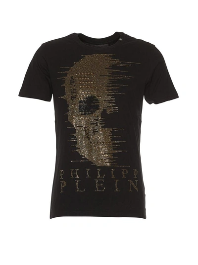 Philipp Plein Gilded Skull T-shirt In Black-gold | ModeSens