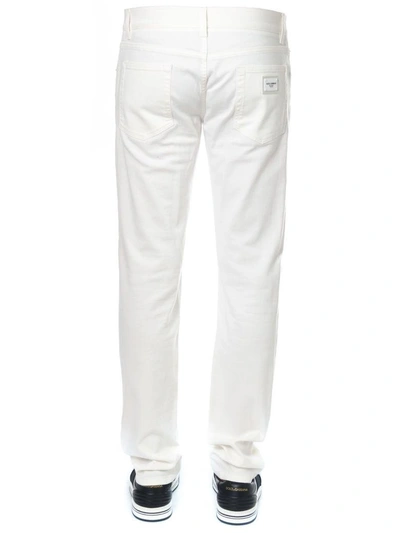 Shop Dolce & Gabbana White Denim Cotton Jeans