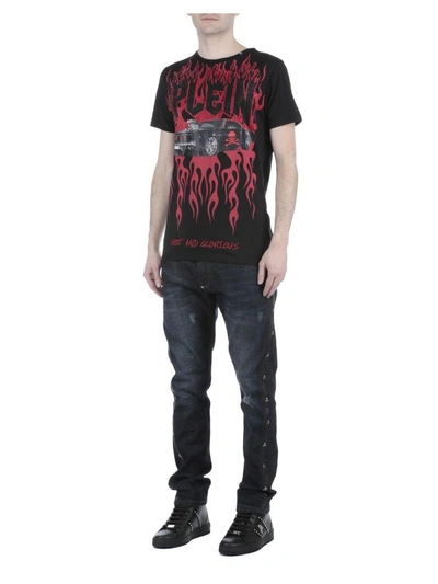 Shop Philipp Plein Cotton T-shirt In Black