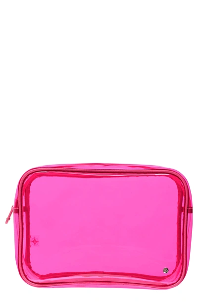 Shop Stephanie Johnson Miami Jumbo Zip Cosmetics Case In Miami Neon Pink