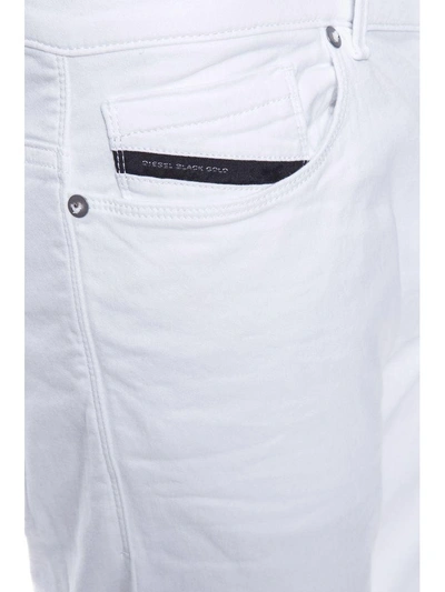 Shop Diesel Black Gold Cotton Denim Jeans In White