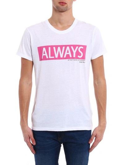 Shop Valentino Always Slogan T-shirt In White
