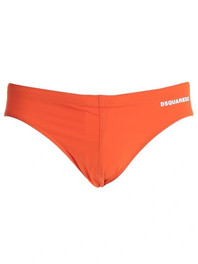 Shop Dsquared2 Swimming Trunks In Yellow & Orange