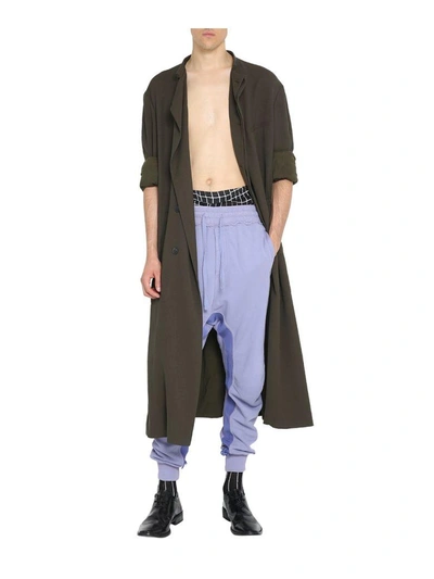 Shop Haider Ackermann Azurite Khaki Silk Jersey Coat In Verde