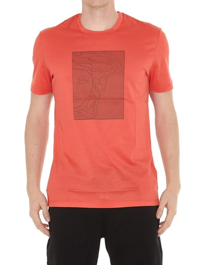 Shop Versace Medusa Tshirt In Coral