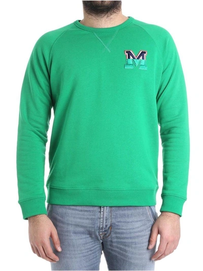 Shop Msgm Cotton Sweatshirt In Verde