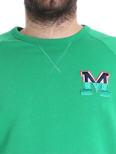 Shop Msgm Cotton Sweatshirt In Verde
