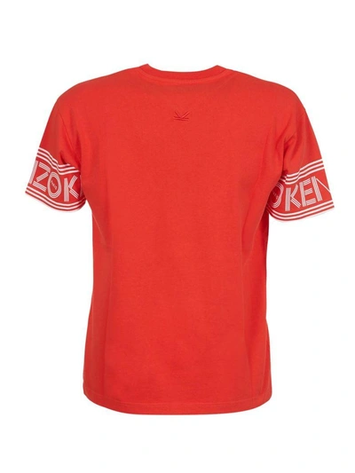 Shop Kenzo Logo T-shirt In Rosso Bianco