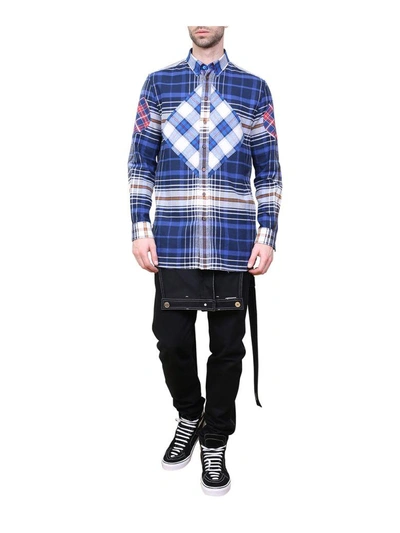 Shop Givenchy Check Cotton Shirt In Blu