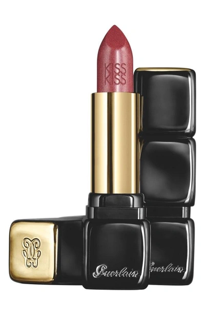 Shop Guerlain Kisskiss Creamy Satin Lipstick In 363 Fabulous Rose