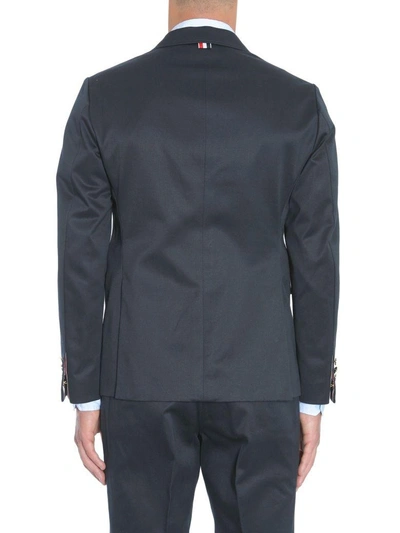 Shop Thom Browne Deconstructed Jacket In Blu