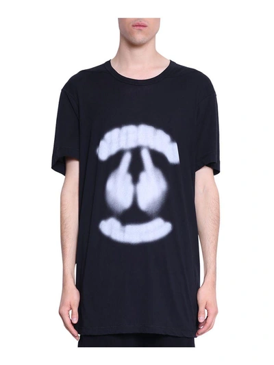 Shop 11 By Boris Bidjan Saberi Blurred Logo Cotton T-shirt In Nero