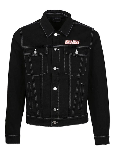 Shop Kenzo Denim Jacket In Noir