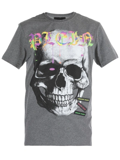 Shop Philipp Plein Cotton T-shirt In Grey