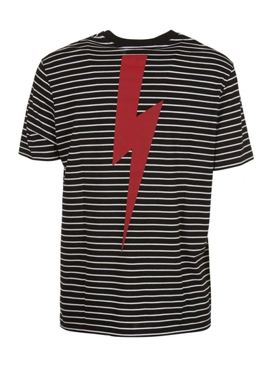 Shop Neil Barrett Print T-shirt In Nero Bianco Rosso