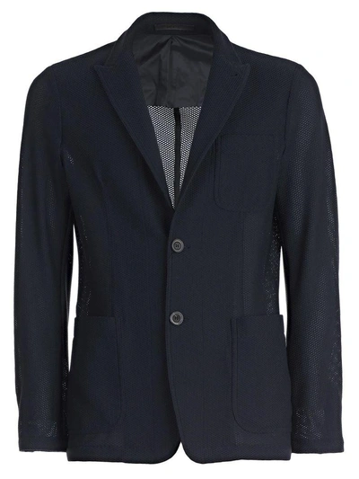 Shop Giorgio Armani Blazer In Blue