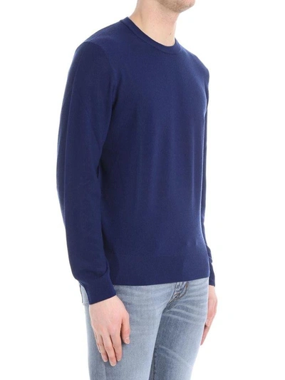 Shop Brooks Brothers Round Neck Wool In Blue