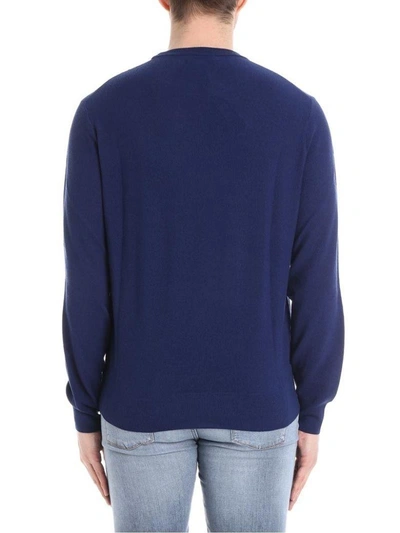 Shop Brooks Brothers Round Neck Wool In Blue