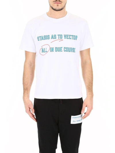 Shop Sacai Printed T-shirt In White X Blue Logo (white)