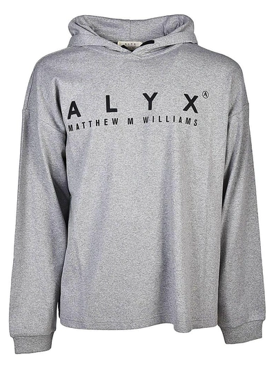 Shop Alyx Logo Printed Hoodie In Gray