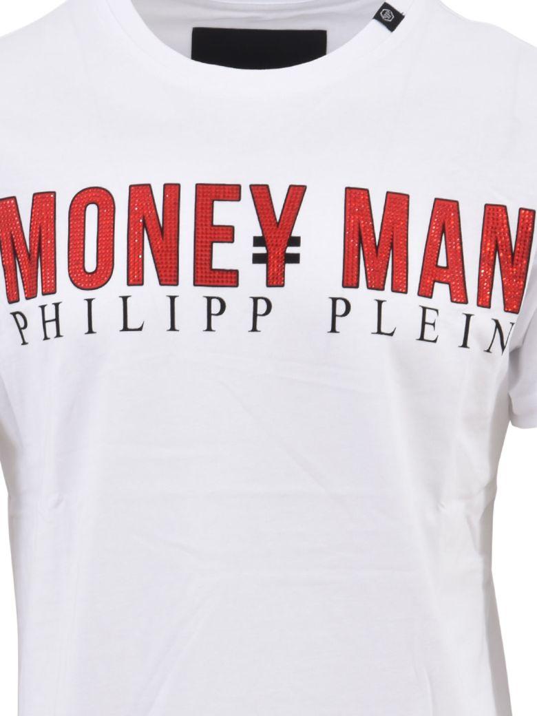 Philipp Plein Money Man T-shirt In White-red | ModeSens